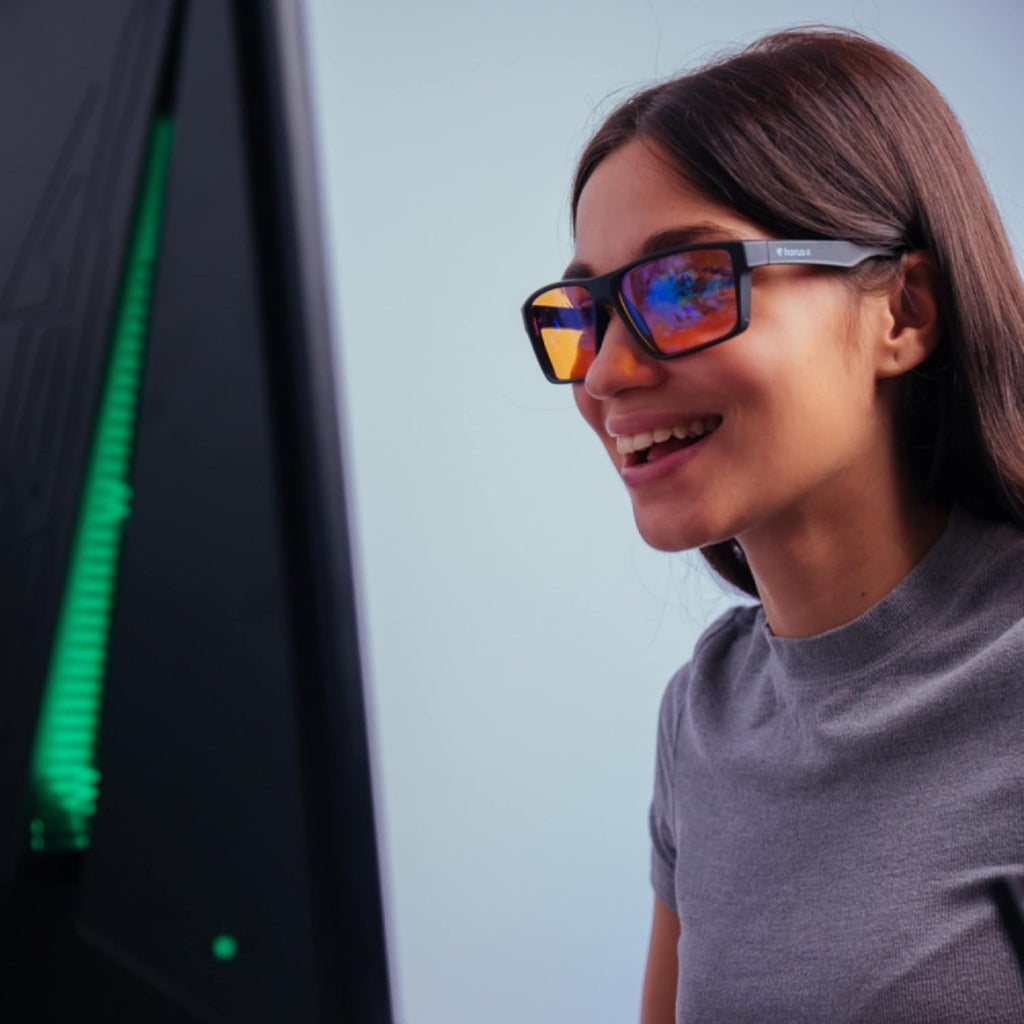 • Blue Light Glasses Men Women | Blue Light Blocking Glasses for Screen Anti-Fatigue Eye Migraine | Gaming Glasses V3