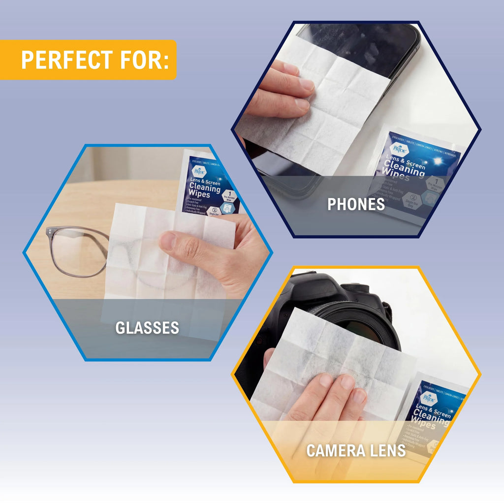 Anti-Fog Lens Wipes & Screen Wipes – 100 Count Premoistened, Anti-Static, Quick-Dry Lens & Screen Cleaner Wipes for Eyeglasses & Electronics